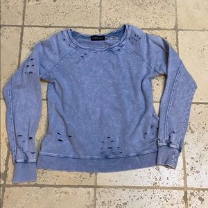 Blue distressed sweatshirt
